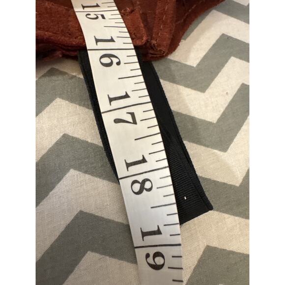 Women’s Leather Boot Cuffs – Red Brick Color, Boot Toppers - Picture 2 of 5